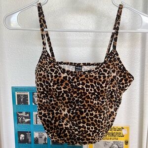 cheetah print cropped tank top